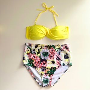 Swimwear High-Waist Two Piece Bikini Set Large Size